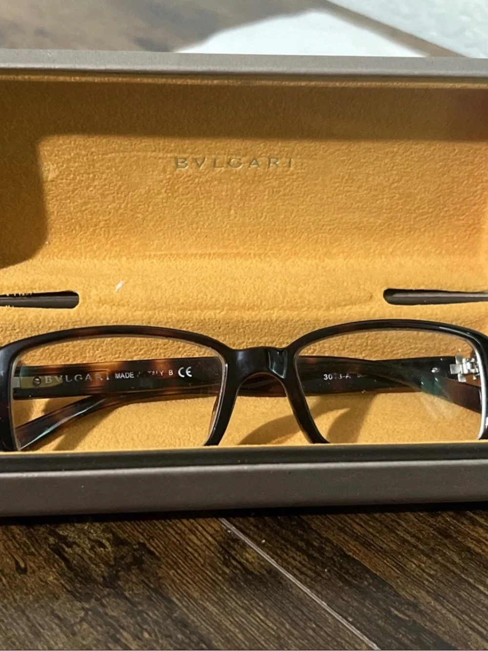 Bvlgari eyeglasses brown 54-17 made in Italy case